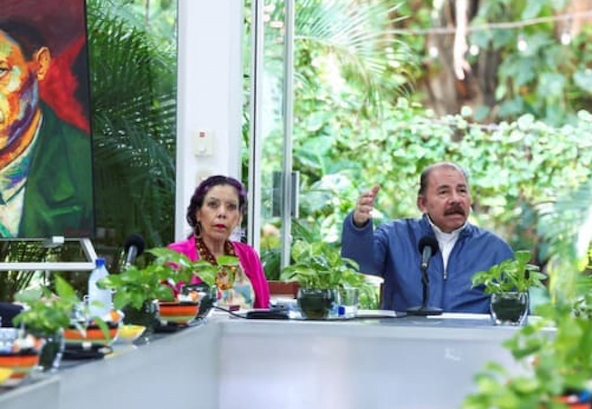 Imagen de archivo de la pareja de dictadores, Daniel Ortega y Rosario Murillo.