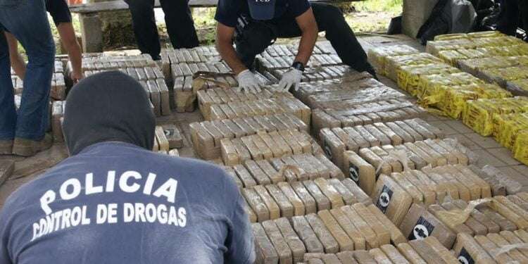 Un cargamento de drogas decomisada en Costa Rica.