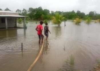 Una imagen de recientes lluvias e inundaciones en Belice.