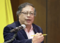 El presidente colombiano, Gustavo Petro, durante su discurso ante la comunidad colombiana en Nueva York.