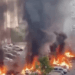 Imagen del bombardeo de Hamás a territorio israelí.