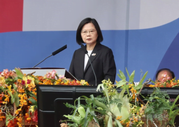 Tsai Ing-wen, presidenta de Taiwán, durante su discurso del martes.
