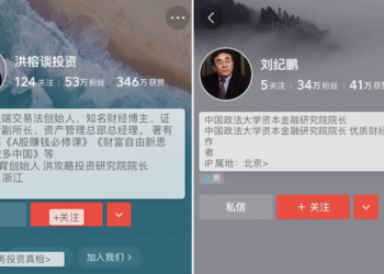 Imagen de dos de los analistas económicos chinos censurados en redes sociales