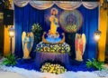 Un típico altar en honor a la Inmaculada Concepción de María, patrona de Nicaragua.