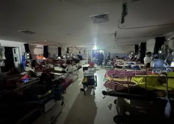 Esta imagen difundida en redes sociales muestra el apagón en el  Hospital General San Juan de Dios de la capital guatemalteca.