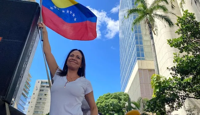 María Corina Machado, la popular candidata opositora, vetada por el chavismo.