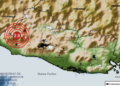 Gráfico de la zona de los sismos.
