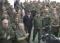 Daniel Ortega y Rosario Murillo junto a la cúpula militar del ejército sandinista.