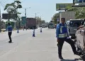 Control vial de la Policía Nacional de Honduras. Foto tomada de redes sociales.