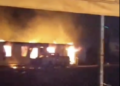 Imagen tomada de un vídeo de Senafront sobre el incendio del albergue.