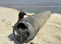 Uno de los misiles lanzados por Irán e interceptado por Israel.