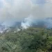 Vista aérea de los incendios forestales en Belice.