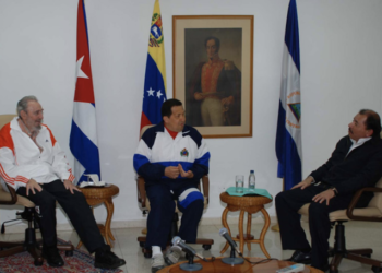 Fidel Castro, Hugo Chávez y Daniel Ortega