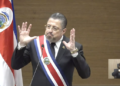 El presidente Rodrigo Chaves en su discurso del jueves ante la Asamblea Legislativa de Costa Rica.