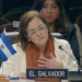 Alexandra Hill, canciller de El Salvador, durante su participación en la OEA.