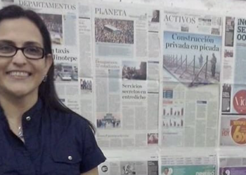 La periodista Nohelia González cuando laboraba en el diario La Prensa de Managua.