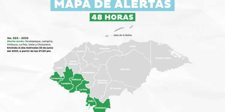Honduras declara alerta verde en seis departamentos del suroccidente por lluvias