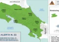 Costa Rica emite alerta verde por paso de onda tropical 17 y riesgo de inundaciones