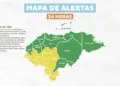 Alerta Amarilla por lluvias en 8 departamentos de Honduras y Alerta Verde en los otros diez