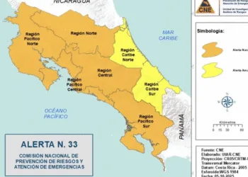 Costa Rica declara Alerta Naranja por lluvias en casi todo el país