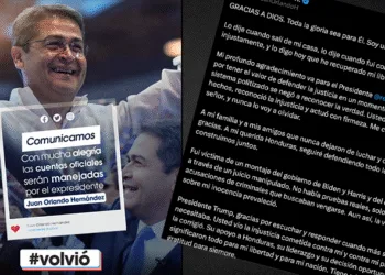El expresidente de Honduras, Juan Orlando Hernández, reaparece y agradece a Trump tras recuperar su libertad