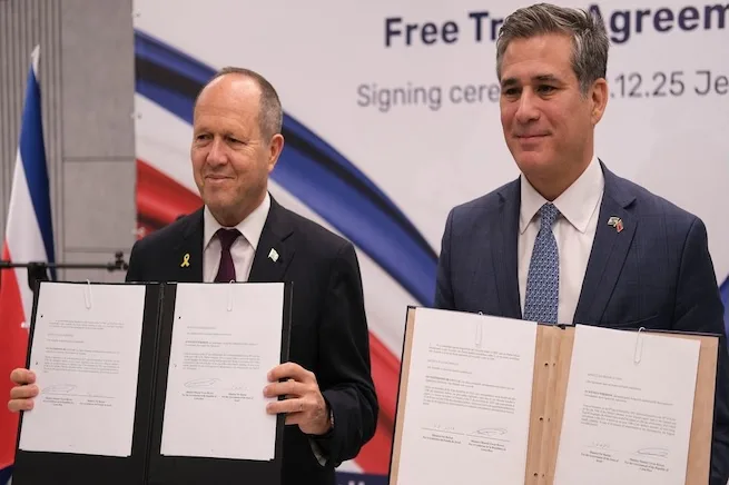 Costa Rica suscribe TLC con Israel orientado a fortalecer la cooperación económica, tecnológica y comercial