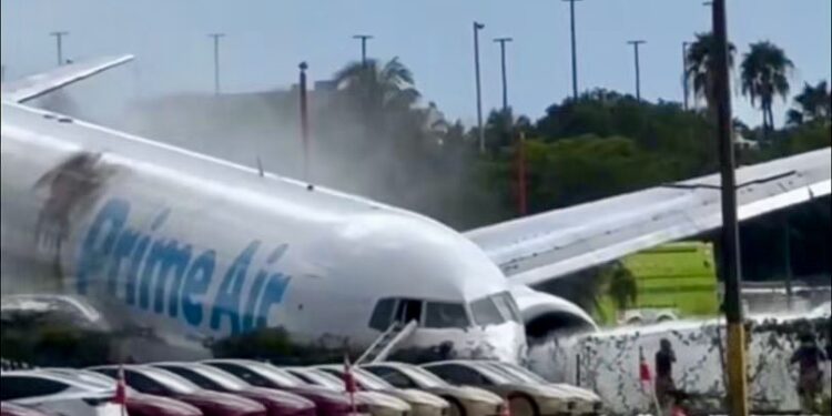Avión de carga de Amazon se accidenta en Miami y deja 5 muertos