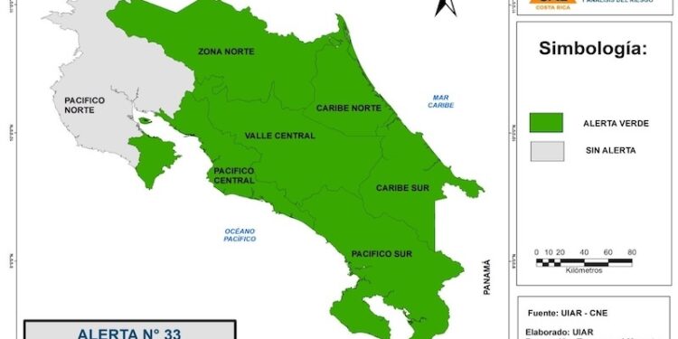 Costa Rica declara alerta verde por lluvias este fin de semana
